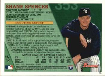 1996 Bowman #251 Shane Spencer Back