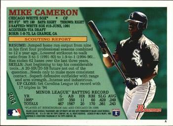 1996 Bowman #264 Mike Cameron Back