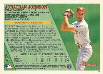1996 Bowman #270 Jonathan Johnson Back