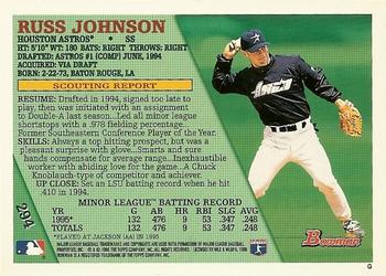 1996 Bowman #294 Russ Johnson Back