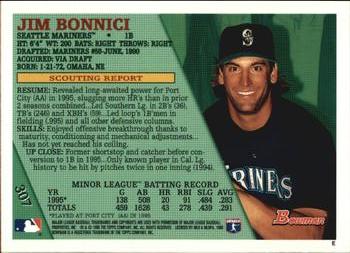 1996 Bowman #307 Jim Bonnici Back