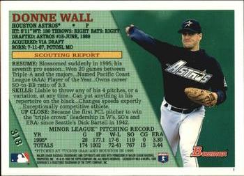 1996 Bowman #318 Donne Wall Back