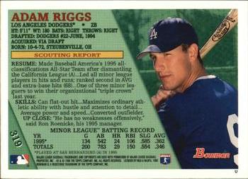 1996 Bowman #319 Adam Riggs Back