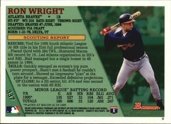 1996 Bowman #337 Ron Wright Back
