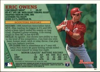 1996 Bowman #373 Eric Owens Back