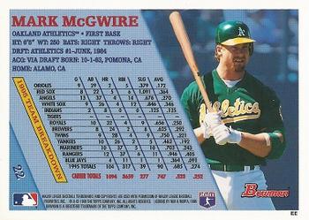 1996 Bowman #22 Mark McGwire Back