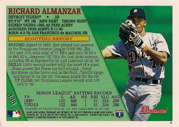1996 Bowman #358 Richard Almanzar Back