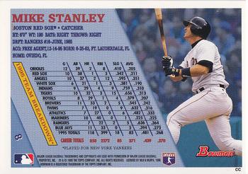 1996 Bowman #8 Mike Stanley Back