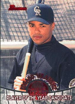 1996 Bowman - Minor League Player of the Year Candidates #POY 15 Edgard Velazquez Front