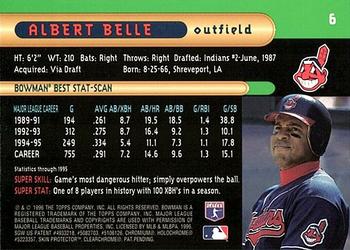 1996 Bowman's Best #6 Albert Belle Back