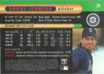 1996 Bowman's Best #21 Randy Johnson Back