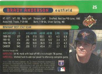 1996 Bowman's Best #25 Brady Anderson Back