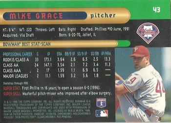 1996 Bowman's Best #43 Mike Grace Back