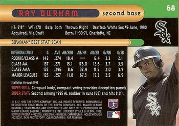 1996 Bowman's Best #68 Ray Durham Back