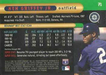 1996 Bowman's Best #71 Ken Griffey Jr. Back