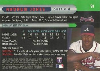 1996 Bowman's Best #91 Andruw Jones Back