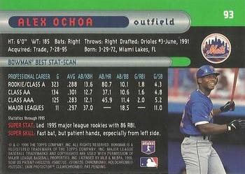 1996 Bowman's Best #93 Alex Ochoa Back