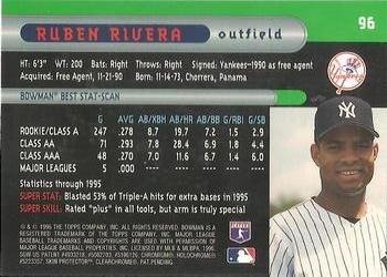 1996 Bowman's Best #96 Ruben Rivera Back