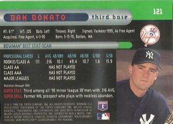 1996 Bowman's Best #121 Dan Donato Back