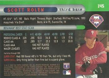 1996 Bowman's Best #145 Scott Rolen Back