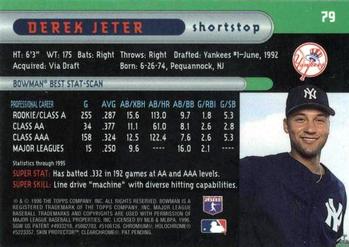 1996 Bowman's Best #79 Derek Jeter Back