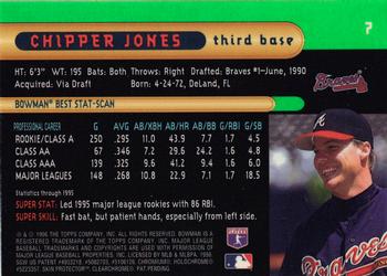 1996 Bowman's Best #7 Chipper Jones Back