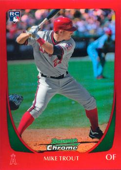 2011 Bowman Draft Picks & Prospects - Chrome Red Refractors #101 Mike Trout Front