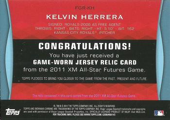 2011 Bowman Draft Picks & Prospects - Futures Game Relics #FGR-KH Kelvin Herrera Back