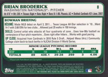 2011 Bowman Draft Picks & Prospects - Gold #8 Brian Broderick Back