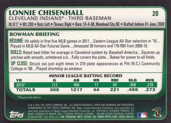 2011 Bowman Draft Picks & Prospects - Gold #20 Lonnie Chisenhall Back