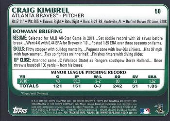 2011 Bowman Draft Picks & Prospects - Gold #50 Craig Kimbrel Back