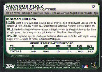 2011 Bowman Draft Picks & Prospects - Chrome #12 Salvador Perez Back