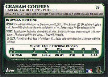 2011 Bowman Draft Picks & Prospects - Chrome #39 Graham Godfrey Back