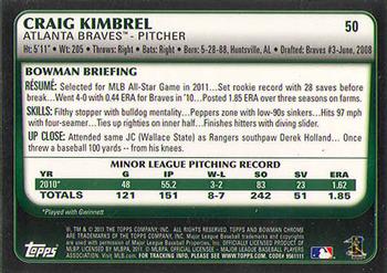 2011 Bowman Draft Picks & Prospects #50 Craig Kimbrel Back