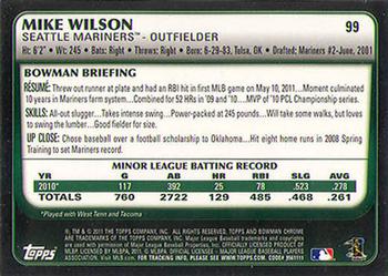 2011 Bowman Draft Picks & Prospects - Chrome #99 Mike Wilson Back