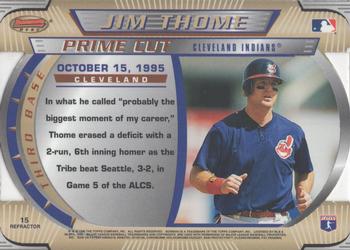 1996 Bowman's Best - Best Cuts Refractor #15 Jim Thome Back