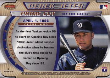 1996 Bowman's Best - Best Cuts Refractor #3 Derek Jeter Back