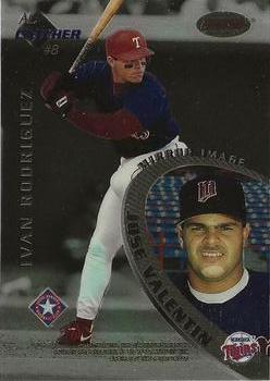 1996 Bowman's Best - Mirror Image #8 Ivan Rodriguez / Jose Valentin / Mike Piazza / Ben Davis Front