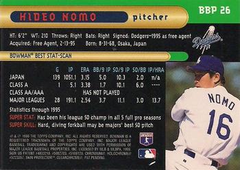 1996 Bowman - Bowman's Best Previews #BBP 26 Hideo Nomo Back