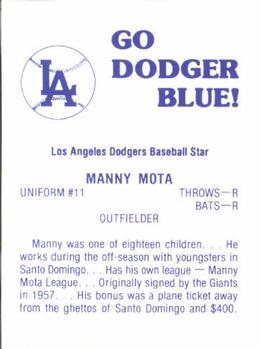 1979 Los Angeles Dodgers Go Dodger Blue! #NNO Manny Mota Back