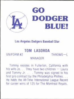 1979 Los Angeles Dodgers Go Dodger Blue! #NNO Tom Lasorda Back