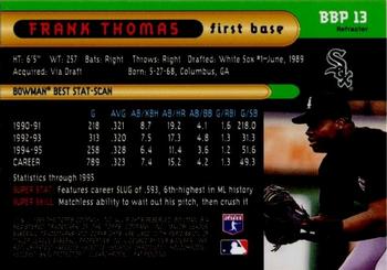 1996 Bowman - Bowman's Best Previews Refractors #BBP 13 Frank Thomas Back