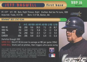 1996 Bowman - Bowman's Best Previews Refractors #BBP 16 Jeff Bagwell Back