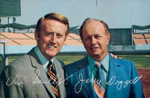 1971 Ticketron Los Angeles Dodgers #20 Vin Scully / Jerry Doggett Front