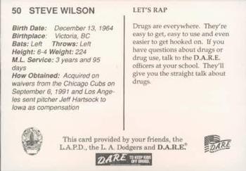 1993 Los Angeles Dodgers Police #NNO Steve Wilson Back
