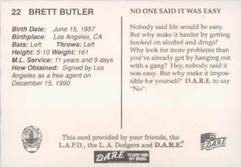 1993 Los Angeles Dodgers Police #NNO Brett Butler Back