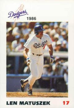 1986 Los Angeles Dodgers Police #NNO Len Matuszek Front