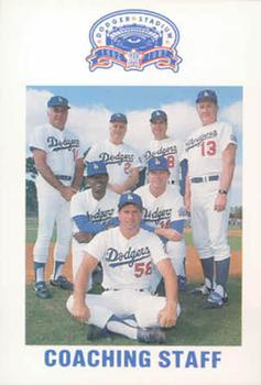 1987 Los Angeles Dodgers Police #30 Coaching Staff (Ron Perranoski / Tom Lasorda / Joe Amalfitano / Don McMahon / Manny Mota / Bill Russell / Mark Creese) Front