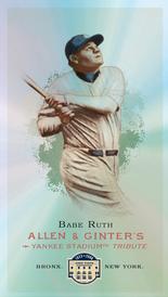 2008 Topps eTopps Allen & Ginter Yankee Tribute #1 Babe Ruth Front