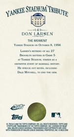 2008 Topps eTopps Allen & Ginter Yankee Tribute #4 Don Larsen Back